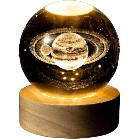 Lampe de cristal 3D, 6 cm, avec LED, lampe, ajándek csillagászt lovésineek (1/4)