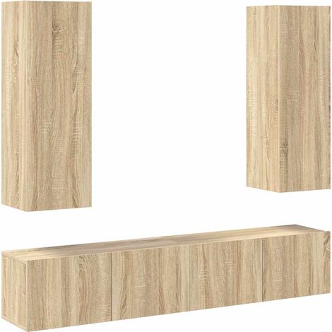 Maison Exclusive - 4-tlg. TV-Schrank-Set Sonoma-Eiche Holzwerksto