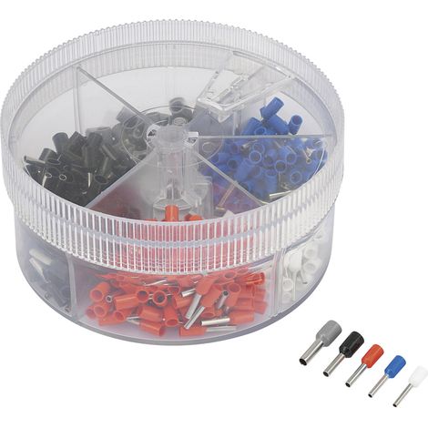 TRU COMPONENTS 739872 Aderendhülsen-Sortiment 0.5 mm², 0.75 mm², 1 mm², 1.5 mm², 2.5 mm² Teilisolier
