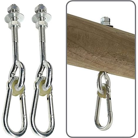 Gancio per soffitto, ganci di sospensione, viti di fissaggio per altalena, set in legno e cemento, yoga, amaca, sedia sospesa, 150 kg - 150 mm