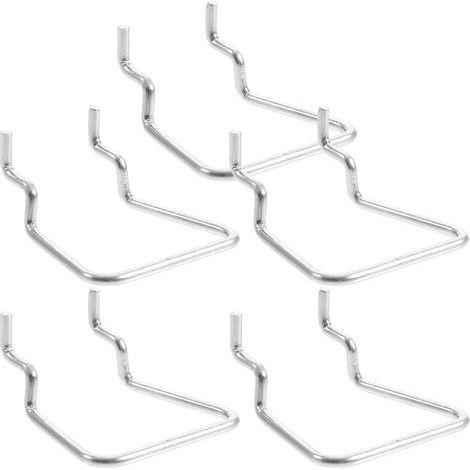 Set mit 5 Haken und Ösen für Lochwände, Becherhalter, Werkzeug- und Zubehöraufbewahrung – 5 x 4,5 cm – Silber (1/4)