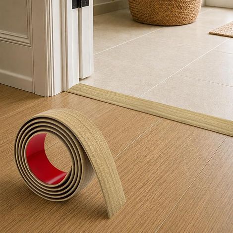 Barre de Seuil Adhesive, Seuil de Porte PVC, 2 m x 5 cm, Jaune (1/5)