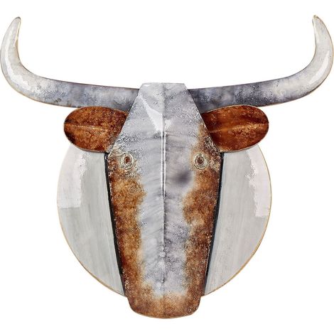 Moderna decorazione murale in metallo Arte murale fatta a mano Pezzo d'accento Animale grigio Erbio (1/5)