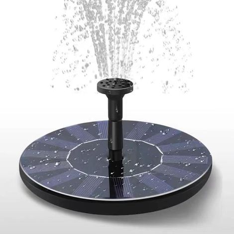Pompe à eau solaire pour fontaine, bain d'oiseaux flottant autoportant de 1,4 W