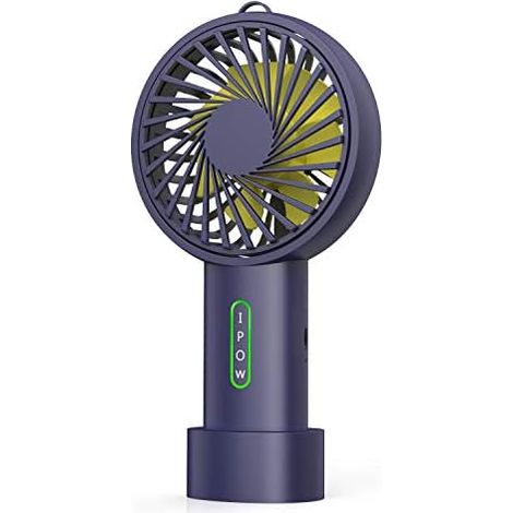 Ventilateur portable mini IPOW, 3 vitesses, angle réglable, base détachable, câble, chargement USB, fonctionne sur batterie, format compact, idéal pour un bureau.-AquaForge (1/5)