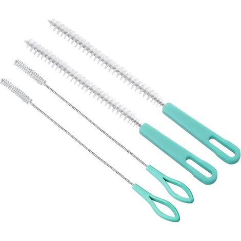 Lot de 4 brosses à paille, brosse de nettoyage fine en nylon/plastique, brosse à paille, brosse polyvalente pour biberons, pailles (1/4)