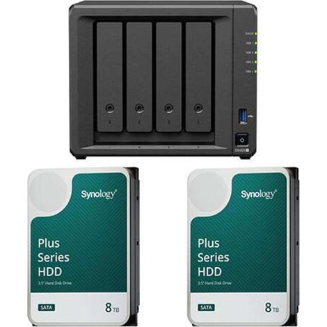 Synology DS425+ DiskStation + 16 TB, 2 discos duros Synology Plus SATA de 3,5" y 6 Gb/s de 8 TB
