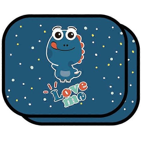 Lot de 2 rideaux de voiture statiques à motifs d'animaux de dessin animé, protection UV et thermique, pare-soleil universels pour vitres de voiture et de bébé, motif dinosaure (1/5)