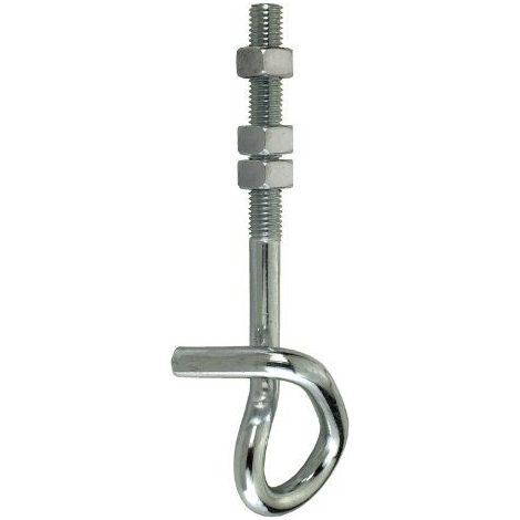 Connex DY270544 Lot de 2 Crochets de balancoire avec filetage metrique/3 ecrous galvanise M12 x 180