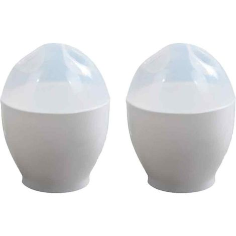Lot de 2 cuiseurs à œufs pour micro-ondes, mini-tasses, pour œufs brouillés, pochés et omelettes, pour un petit-déjeuner express à la maison ou sur la cuisinière.