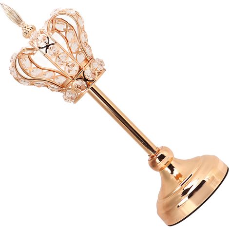 Bougeoir Couronne Doré Artisanal en Fer Électrodoré pour Mariage et Décoration Maison (1/5)