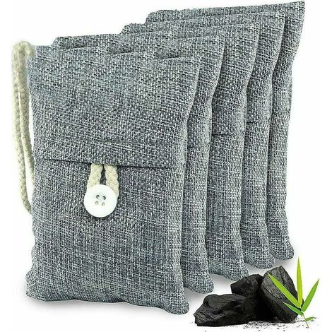 5pcs Sac Déshumidificateur Naturel Purificateur d'Air Anti-Moisissure, Désodorisant pour Linge de Garde, Absorbeur d'Humidité à Charbon Actif pour Voiture, Chaussures, Tiroirs, Absorbeur d'Odeurs,HANB (1/5)