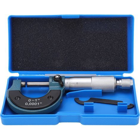 Präzisionsmikrometer 0–25 mm / 0–1 Zoll, Außendurchmesser-Messwerkzeug, britisches System, Teilung 0,0001 Zoll (1/5)