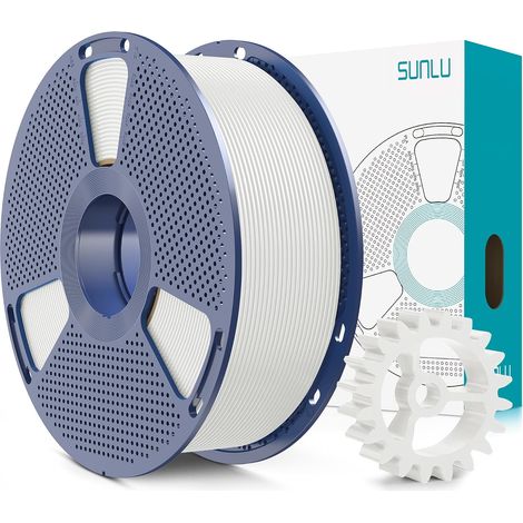 Filament PLA+ 2.0 1,75 mm, Mise à niveau du filament PLA+ 1,75 mm, résistance améliorée, précision dimensionnelle +/- 0,02mm, bobine de 1kg (2,2 LBS), Blanc (1/5)