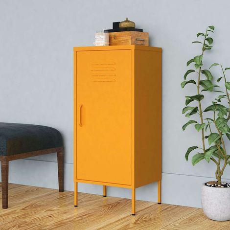 Armoire de rangement Meuble de Rangement - Style Contemporain Jaune moutarde 42,5x35x101,5 cm Acier BV270863 - BonneVie (1/5)
