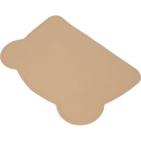 Set de table en silicone épais, isolant thermique, antidérapant, souple et élastique, motif ours en silicone marron, idéal pour la maison, l'hôtel et le restaurant. (1/5)