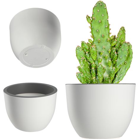 KADAX Blumentopf, Pflanzgefäß aus Kunststoff, rund, 30 cm, Weiß