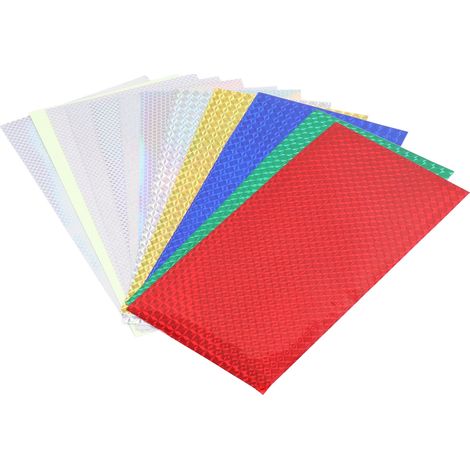 Lot de 12 autocollants lumineux décoratifs pour leurres de pêche, couleurs assorties, adhésif laser. (1/5)