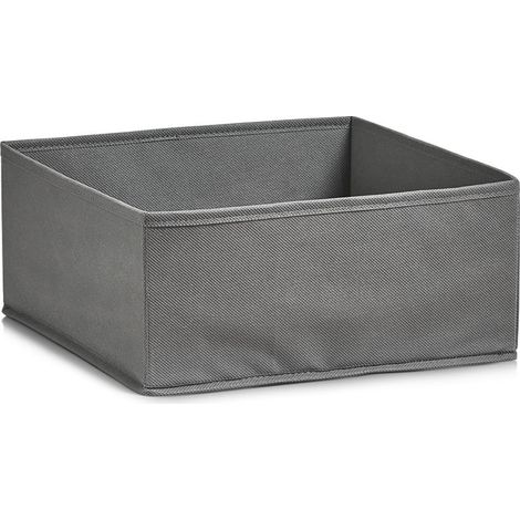 Boîte de Rangement Pliable Non tissé, Plastique, Gris, 28 x 28 x 13 cm (1/3)