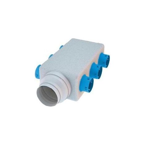 Atlantic – Caisson de répartition VMC 412233 – 6 piquages ø 80 mm – Compatible conduits souples – Dimensions L 650 x H 170 x P 228 mm