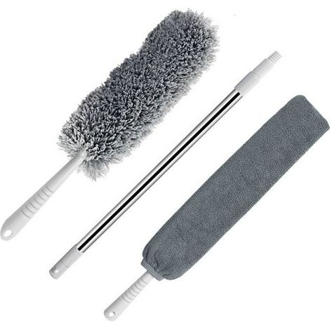Aspirapolvere retrattile con manico lungo, spazzola da comodino, strumenti per la pulizia degli spazi, mocio flessibile per pavimenti, strumento per la pulizia della casa, Set B, USA (1/5)