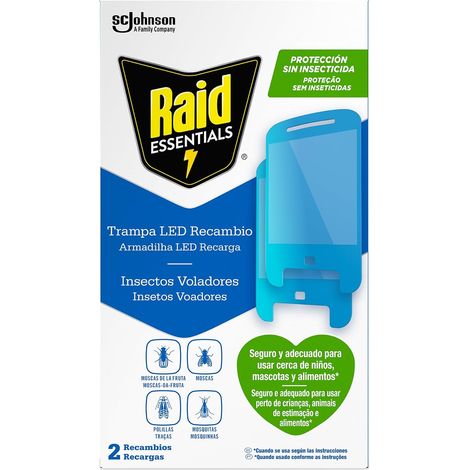 Essentials Lot de 2 recharges pour piège LED Anti-Mouches, Anti-Mouches et Mites, sans Insecticide, Protection 24/7 Contre Les Insectes Volants pour Usage intérieur (1/5)