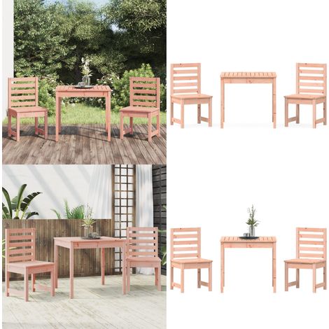 3-tlg. Garten-Bistro-Set Massivholz Douglasie - Gartenmöbel - Douglasienholz - Bistroset - Gartenstuhl - Esszimmergarnitur - Home & Living