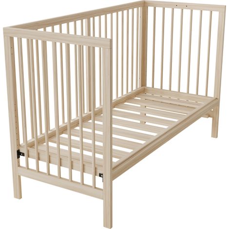 Cuna multifunción de madera de abeto natural 140 x 60 x 90 cm MODENUIT (1/5)