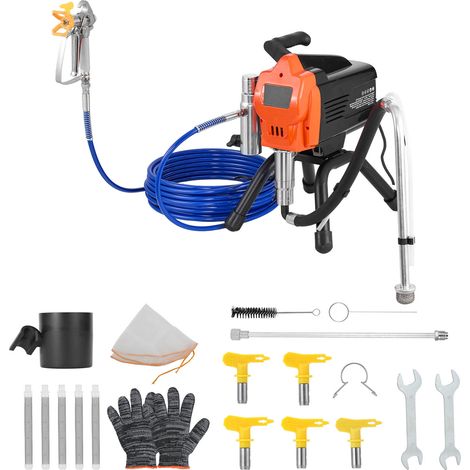 Mophorn Pulverizador de pintura sin aire 1500 W 3300 PSI, incluye cepillo de limpieza, manguera, tubo de extensión y boquillas, ideal para uso en apartamentos y proyectos industriales