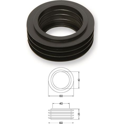 Morsetto gomma nera per vasi foro mm.52 - canotti mm.40 227900GN