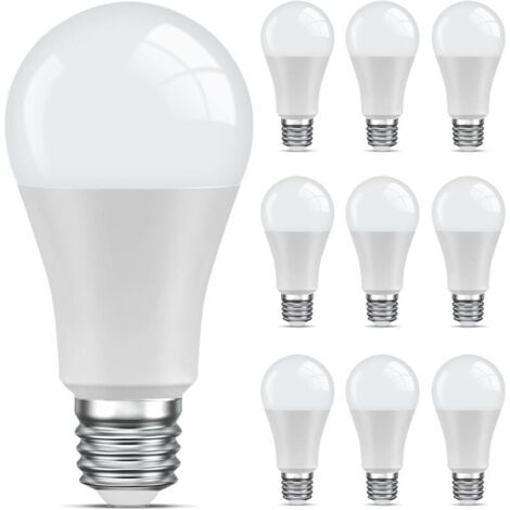 Lot de 10 Ampoule LED E27 Blanc-Chaud,6500K Ampoule Standar,9W Equivalent 60W,Non Dimmable,220V-240V pour Maison Restaurant Caf (1/4)