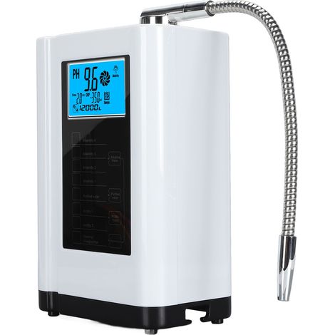 Générateur d'eau riche en hydrogène mural multifonctionnel à ionisation alcaline et acide par petits clusters de molécules, avec écran LCD 3,8 pouces, blanc, prise UE 220 V (1/5)