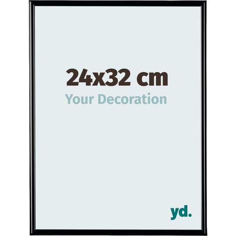 yd. - Cadre photo 24x32 - Noir Brillant - Plastique - Bordeaux