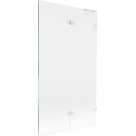 Mexen Lunar L paroi de baignoire 2 volets droite 100 x 150 cm, transparent, blanc - 897L-100-100-20-00-P (1/5)