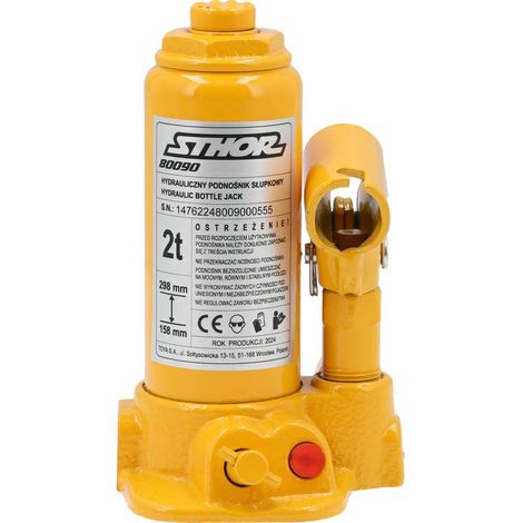 Gato hidráulico Sthor hydraulic bottle jack 2 toneladas 158-298 mm (1/3)
