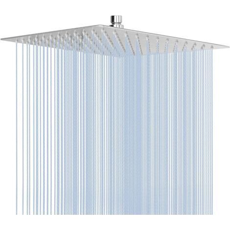 8 inch single head silver square shower head, 1 pressure household shower head. (1/5)