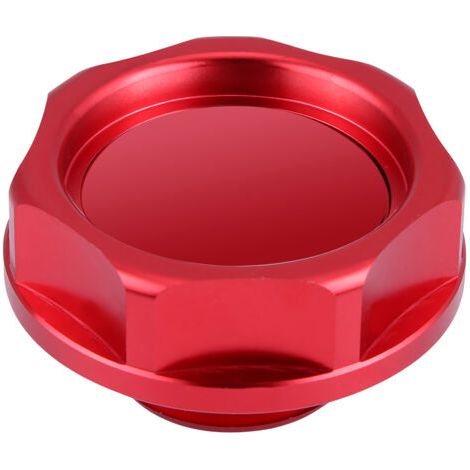 Couvercle de remplissage d'huile en alliage d'aluminium, bouchon de réservoir de carburant pour voiture (rouge) (1/5)