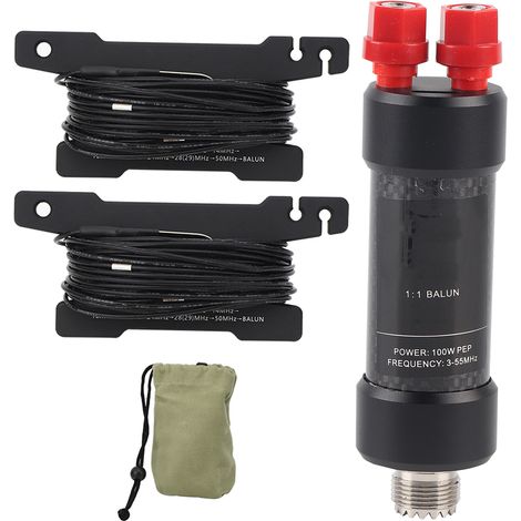 Antenne dipôle accessoire radio haute fréquence, Balun noir étanche 3-55MHz 9 bandes, adaptateur HF pour émetteur-récepteur, kit fixation extérieur (1/5)