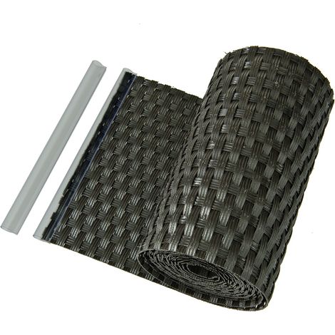 Sichtschutz Sichtschutzstreifen Zaunblende aus PE-Rattan dunkelbraun (1/5)