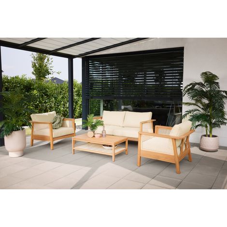 Primaster Gartenmöbel-Set Aruba Akazie/Wiener Geflecht Gartenlounge-Set (1/2)