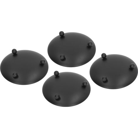 4pcs Bougeoir en Fer Rond Moderne Rétro Noir Mat, Support de Bougie avec Plateau, Décoration Maison, 11x2,2cm (1/5)