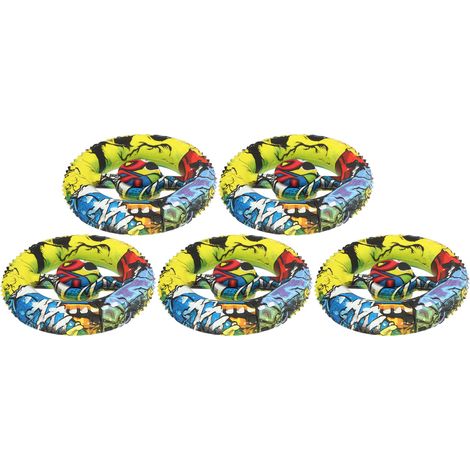 Lot de 5 bagues de doigt imprimées en silicone, jouet de stress rond pour rééducation, entraînement des doigts à la maison. (1/5)