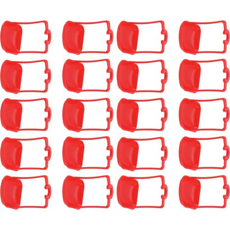 Lot de 20 abreuvoirs automatiques pour poules, antirouille, de couleur vive, rouges.