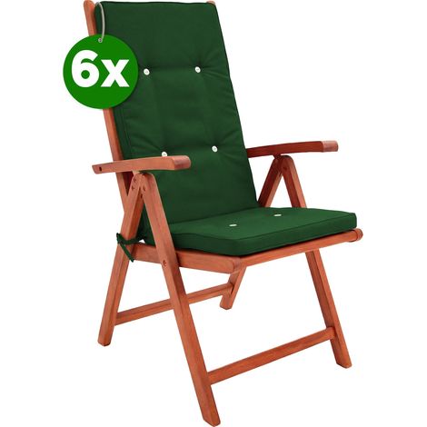 6x Coussins de chaise pour salon de jardin coussin chaise de coussin pour chaise à dossier haut Siège confortable Vert