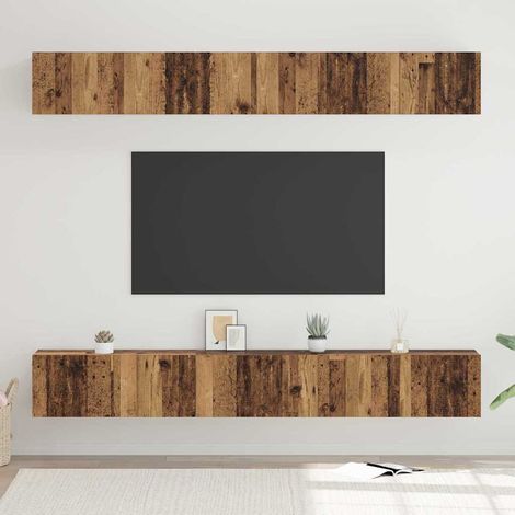 TV-Schrankset Wandmontiert 6 pcs Altholz Holzwerkstoff