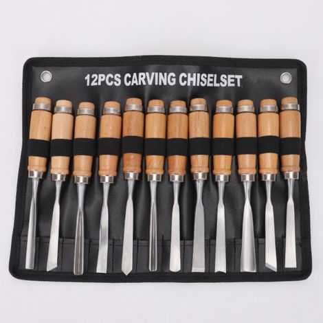 Nazalus-Sale Set mit 12 Holzschnitzwerkzeugen, geschnitztes Handmeißel-Set aus Holz, professionelle Tischlerwerkzeuge