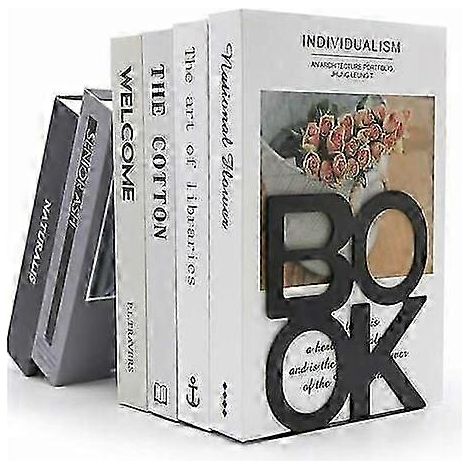 Serre-livres décoratifs en métal au design unique, avec patins antidérapants et support robuste, pour la maison, le bureau ou l'école.