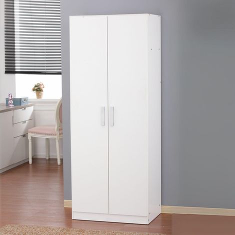 Arla 2 Door Wardrobe With Hanging Rail And Shelf Bedroom Storage Solution White (1/5)