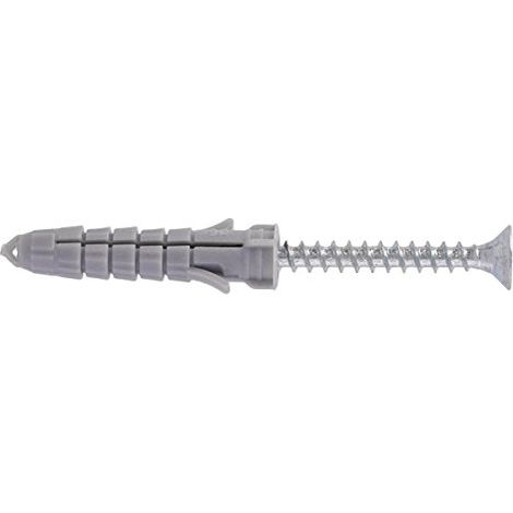 Molly m27611-xj 2 NYL caviglie con vite, diametro 6 mm, Grigio, Set di 10 pezzi