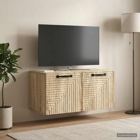 vidaXL Wall-Mounted TV Cabinet Sonoma Oak 59.5 x 31 x 30 cm (1/5)